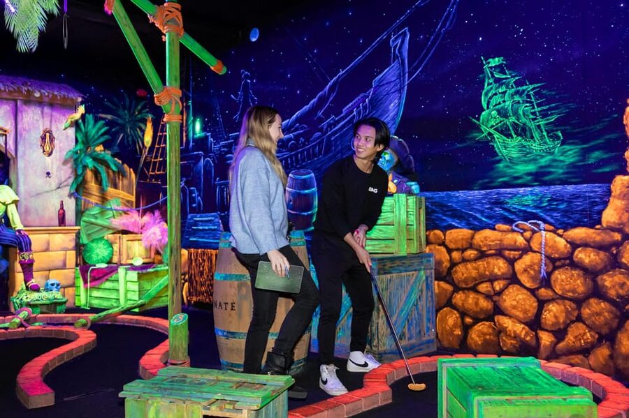 Aloha Amsterdam: 12-Hole Glow-in-the-Dark Mini-Golf - The bar and extra games if you want to stay longer