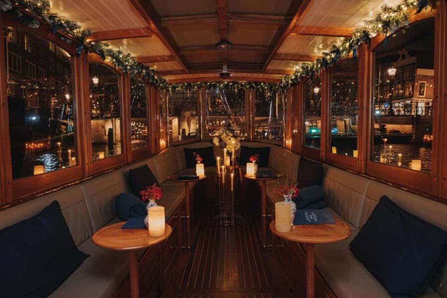 Amsterdam: 2-Hour Candle Light Cruise + Drinks & Snacks - What You See After Dark: Skinny Bridge and Seven Bridges View
