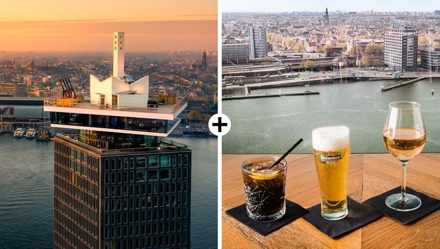 Amsterdam: A'DAM Lookout Entry Ticket with 1 drink - Entering A’DAM Lookout from Amsterdam North, with a ferry shortcut vibe