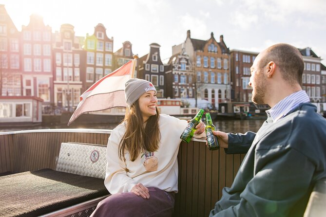 Amsterdam Heineken Cruise with 1 Heineken, Snacks, Live Guide - Amstel River highlights, the skinny bridge, and A’DAM LOOKOUT energy