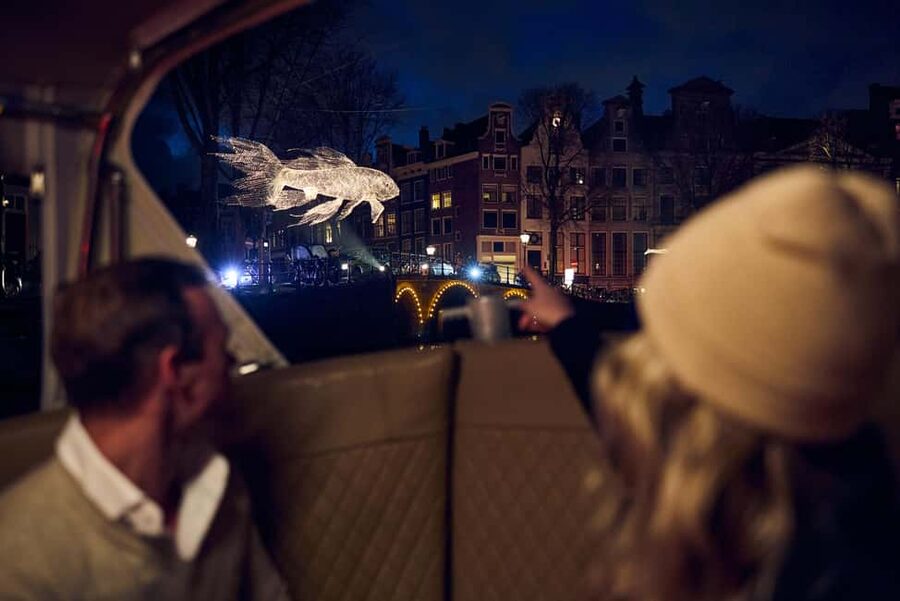 Amsterdam: Light Festival Boat with Hot Choco & Stroopwafel - The Route From Amstel 178 to Magere Brug, Stop by Stop
