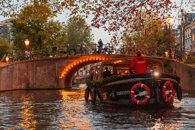 Amsterdam: Light Festival Open Boat - Unl. Drinks Option - Maritime History by the Former Navy Storage Facility