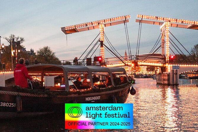 Amsterdam: Light Festival Open Boat - Unl. Drinks Option - The Watchtower and Silly Jake: Strange Clock Lore