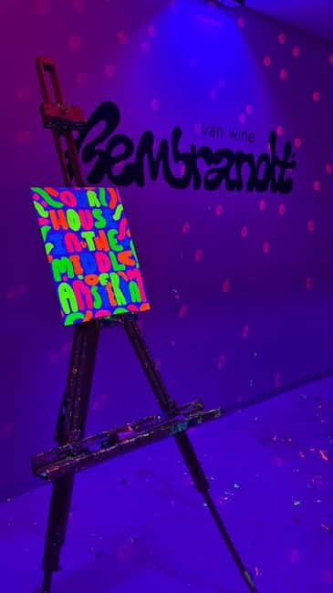 Amsterdam: Paint and Sip in the Dark at Rembrandt van Wine - Key things to know before you go