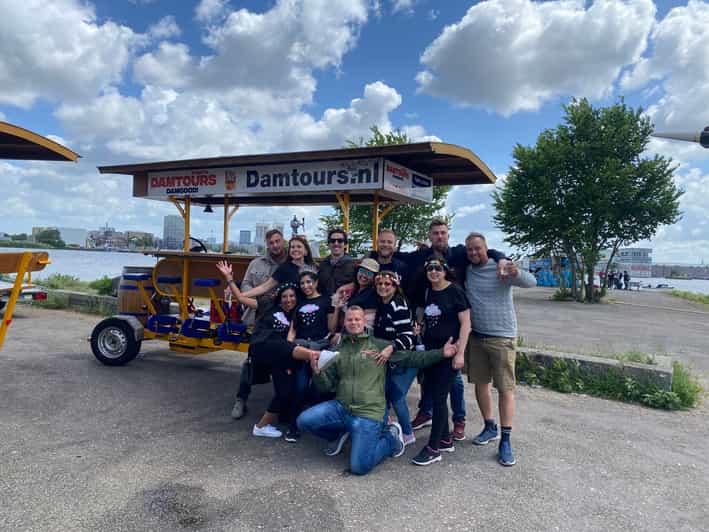Amsterdam: Shared Party Bike Tour with Beer - Finding the start under the train viaduct near Rhôneweg 1