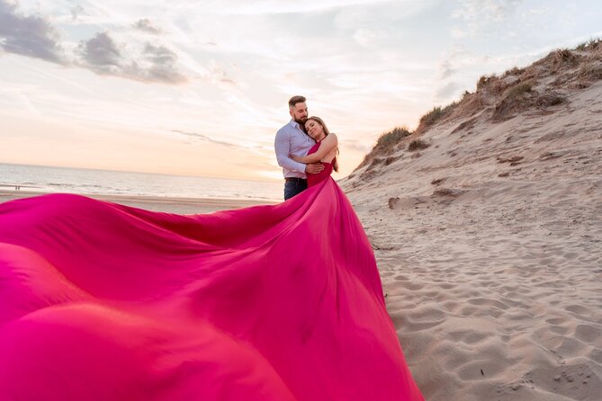 Flying Dress Photoshoot Experience in Amsterdam and Sea Coast - How the 1-Hour Flow Keeps You From Feeling Rushed
