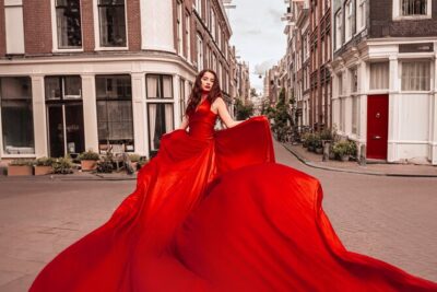 Flying Dress Photoshoot Experience in Amsterdam and Sea Coast