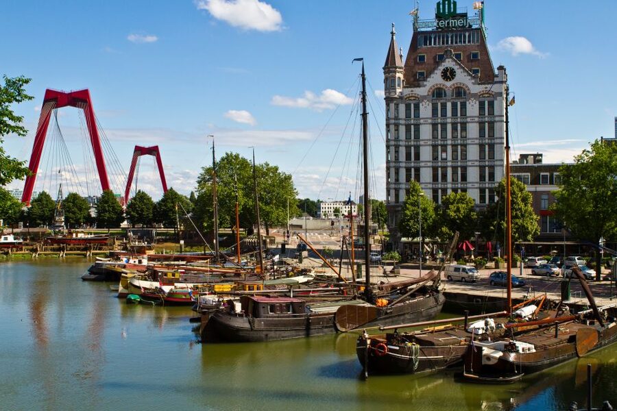 From Amsterdam: Rotterdam and The Hague Tour in Spanish - River Meuse views and the skyline payoff