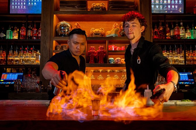 Party Cocktail and Shot Workshop with Free Drinks - How the 90 minutes works: shaking, mixing, layering, and fire show skills